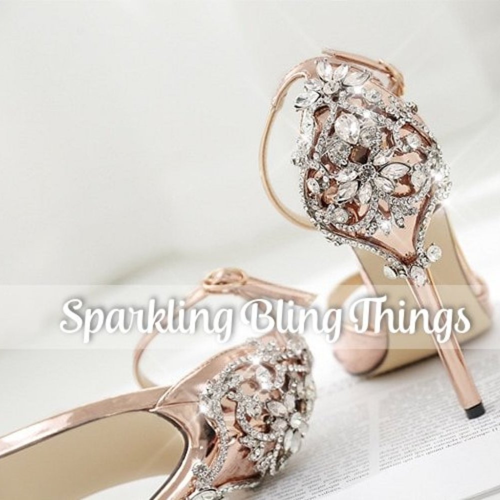 NEW Sparkling Bling Swarovski Crystal Rhinestone Sandals Rose Gold Shoes… - Picture 1 of 4